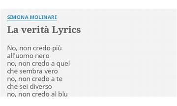La verità it Lyrics [Simona Molinari]